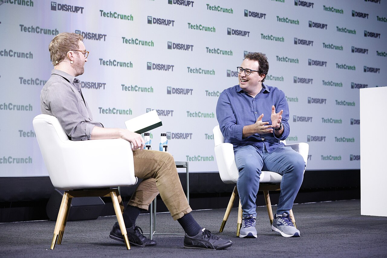 Dario Amodei of Anthropic in conversation on stage at TechCrunch Disrupt 2023